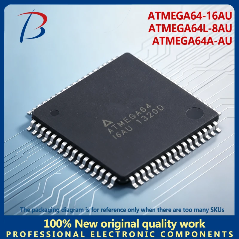 5PCS ATMEGA64-16AU ATMEGA64L-8AU ATMEGA64A-AU SMT Package TQFP-64 Microcontroller Chip IC