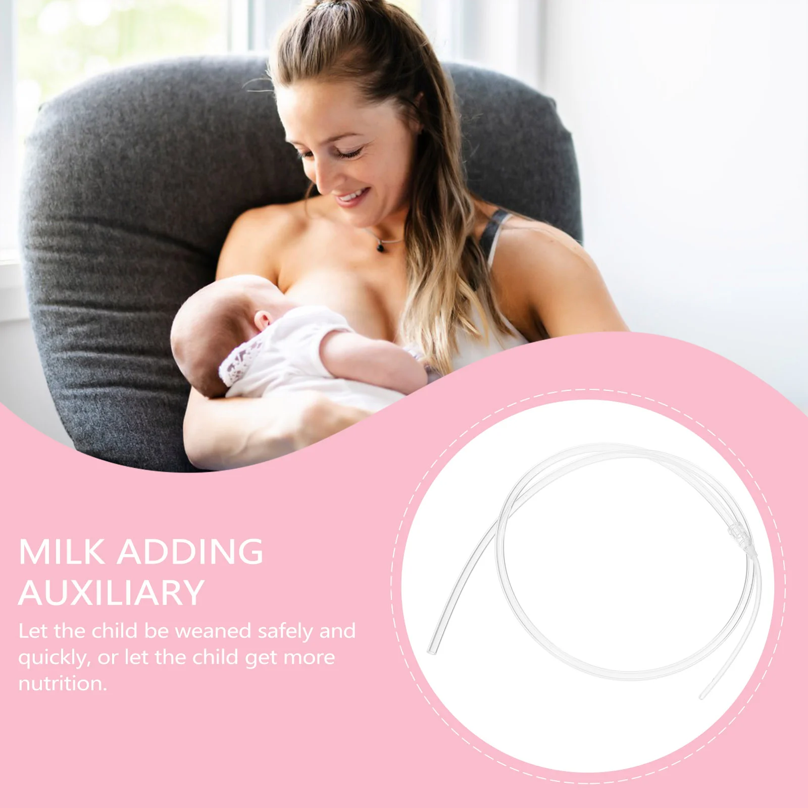 2 Pcs Milk Aid Infant Straw Suite Adding Auxiliary Weaning Breastfeeder Long for