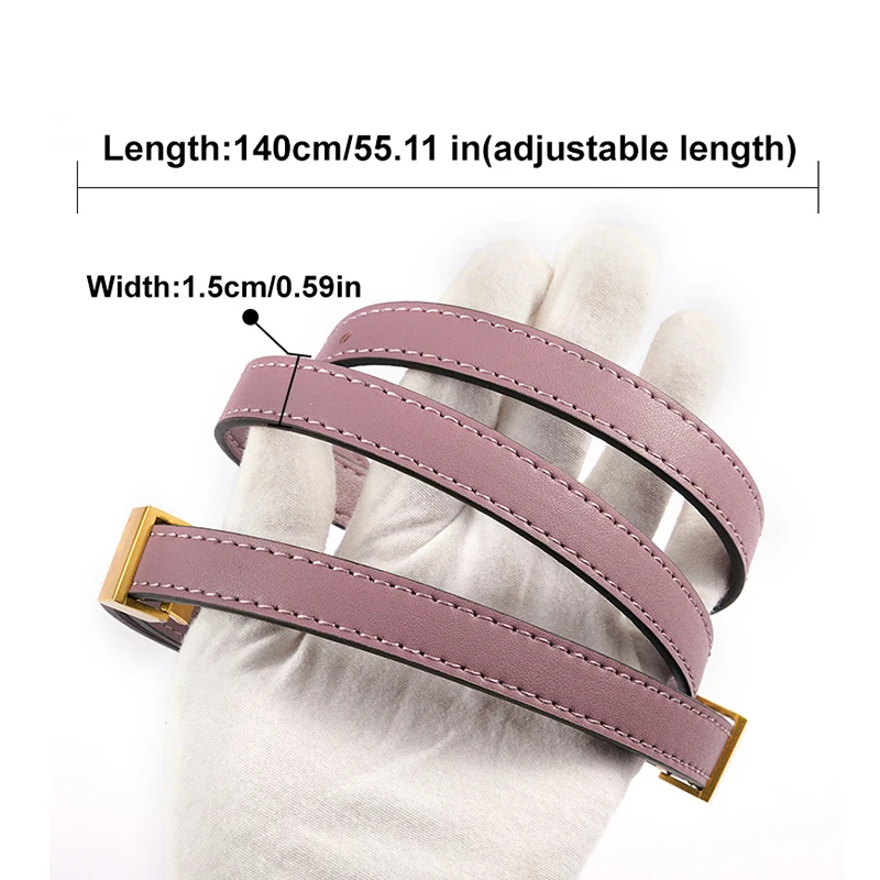 140CM Glossy Calf Leather Bag Strap For Designer Women Handbag Lady Purse Belt Modification Replacement Adjustable Shoulder Belt