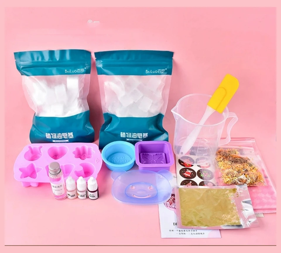 Handgemachte Seife auf Seifenbasis, DIY-Materialpaket, hausgemachte Muttermilch-Duft-Seifenform-Herstellungswerkzeuge, Pflanzenöl-Seifen-Set