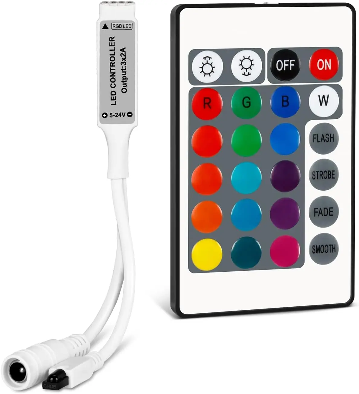 Mini 4 PIN LED Controller,24 Keys IR Wireless Remote Control,DC 5V-24V RGB LED Light Strips Controller for SMD 3528 5050 5630