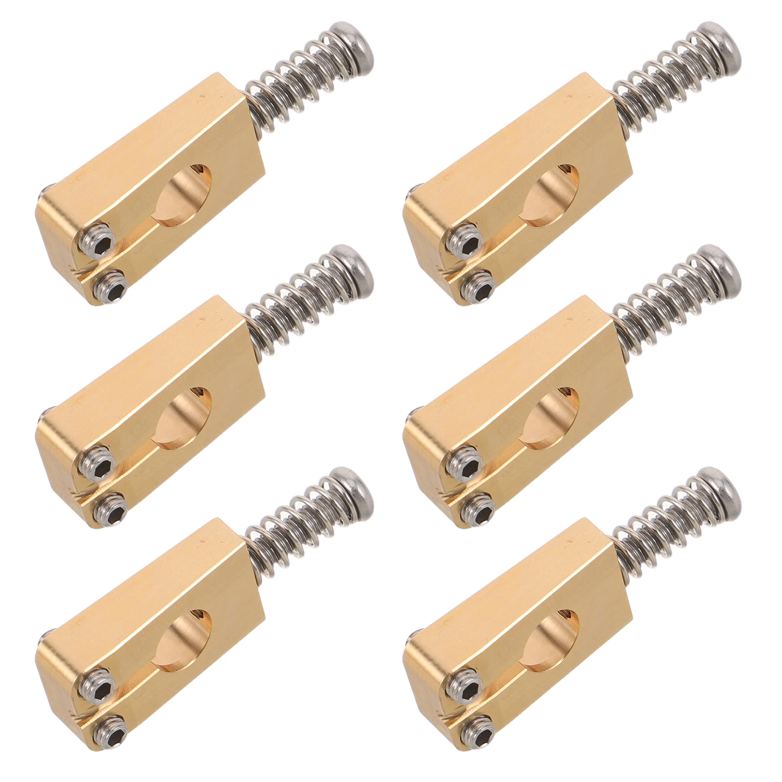 

6 шт. латунных седел для электрогитары, фиксированный мост, замена, круглое отверстие, для стабильной поддержки струн и улучшения звука