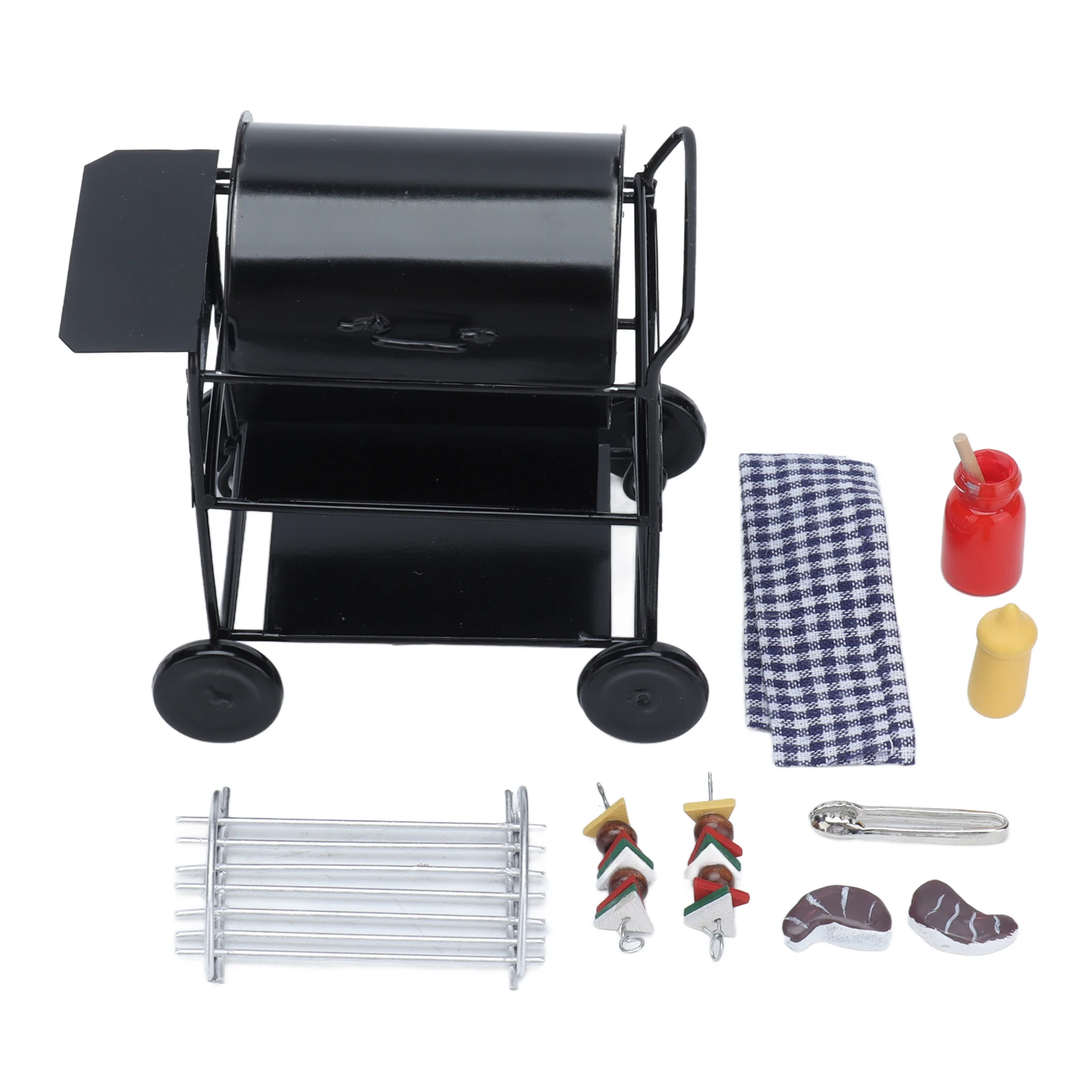 ZK40 Mini BBQ Grill 1:12 Miniature Scene Exquisite Beautiful Vivid Kitchen Furniture Model Dollhouse Accessory