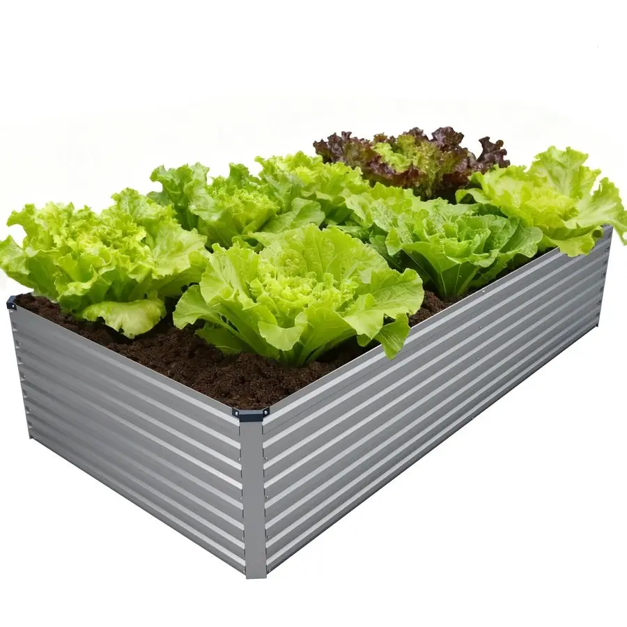 

Оцинкованный комплект для приподнятой грядки, прямоугольные металлические ящики для овощей и цветов, большие уличные приподнятые грядки для сада