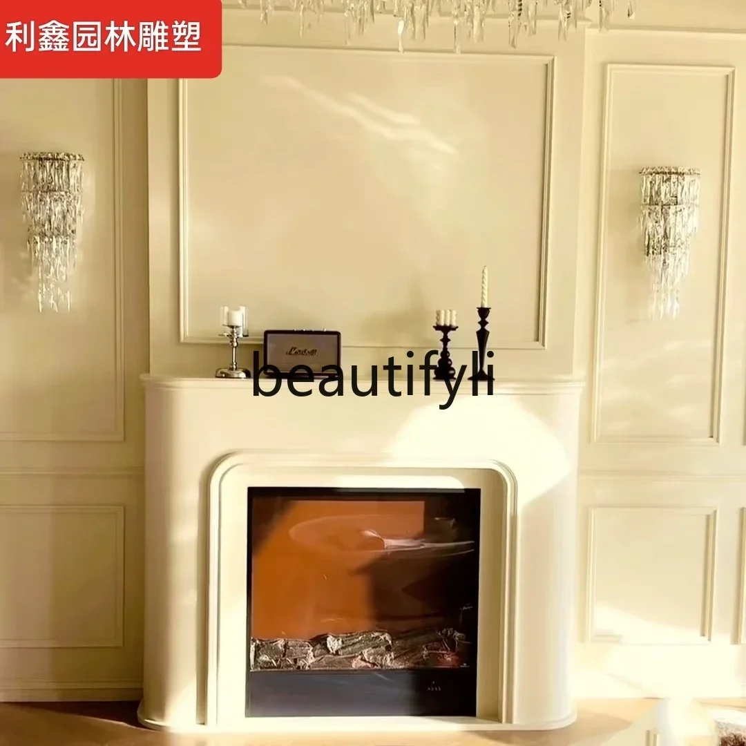 G Beige imported sand beige pure natural marble French fireplace simple wind