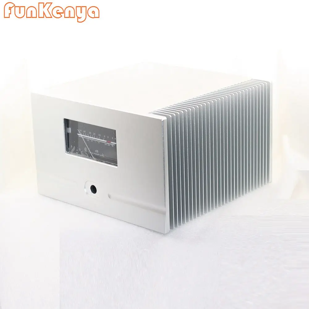 

Dual VU Meters D312 W322 H200 Luxury Aluminum Chassis Rear Class A Box DIY Power Amplifier Housing Hi End Heat Sink Post Stage