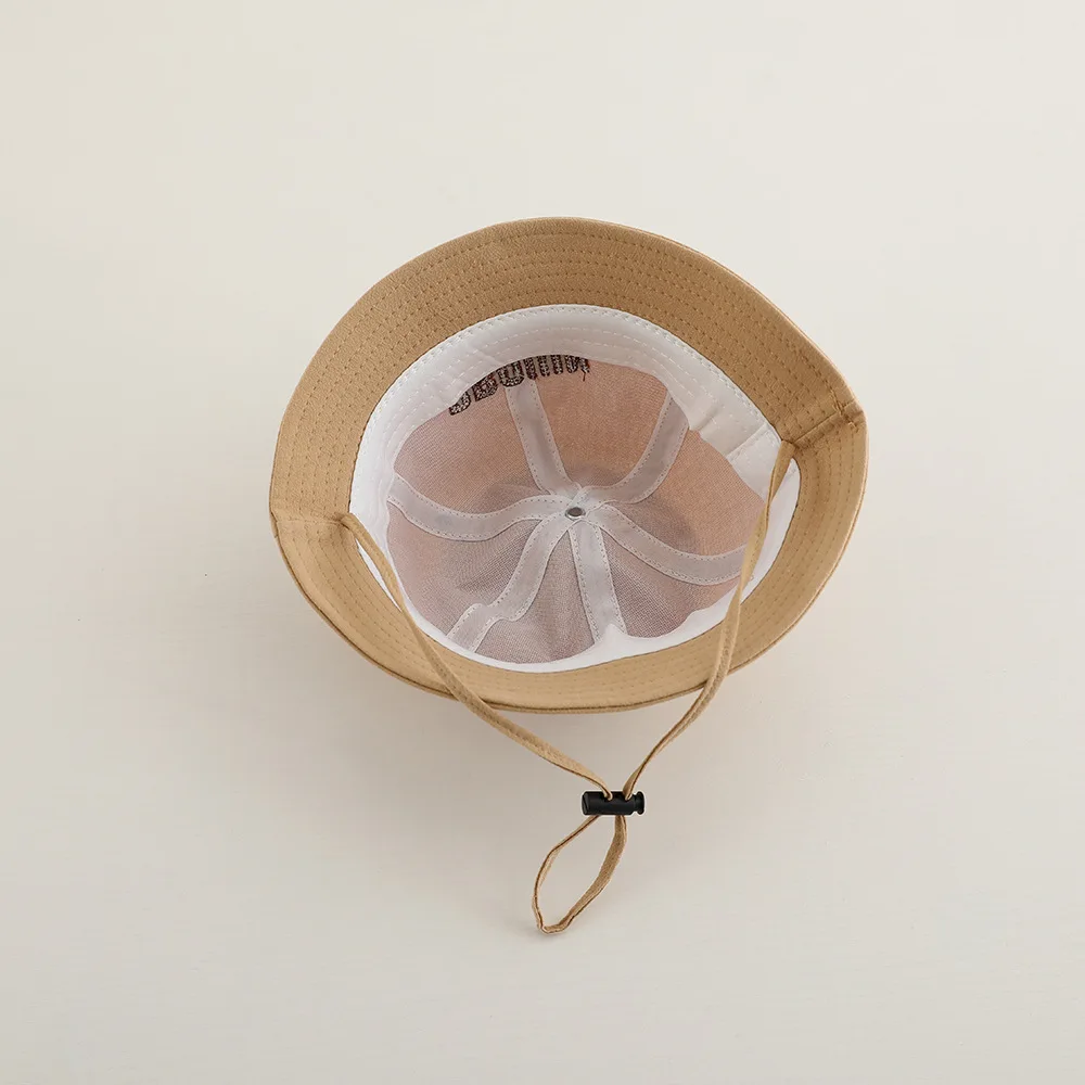 New Baby Bucket Hats Spring Cute Embroidered Letter Sunhat Fishing Hat Sunshade Visor Boys Girls Outdoor Beach Cap For 6-24M