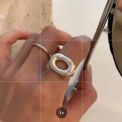 Anillos huecos simples de Plata de Ley 925 para mujer, sortija geométrica, abierta, hecha a mano, joyería para fiesta alergénica, regalo