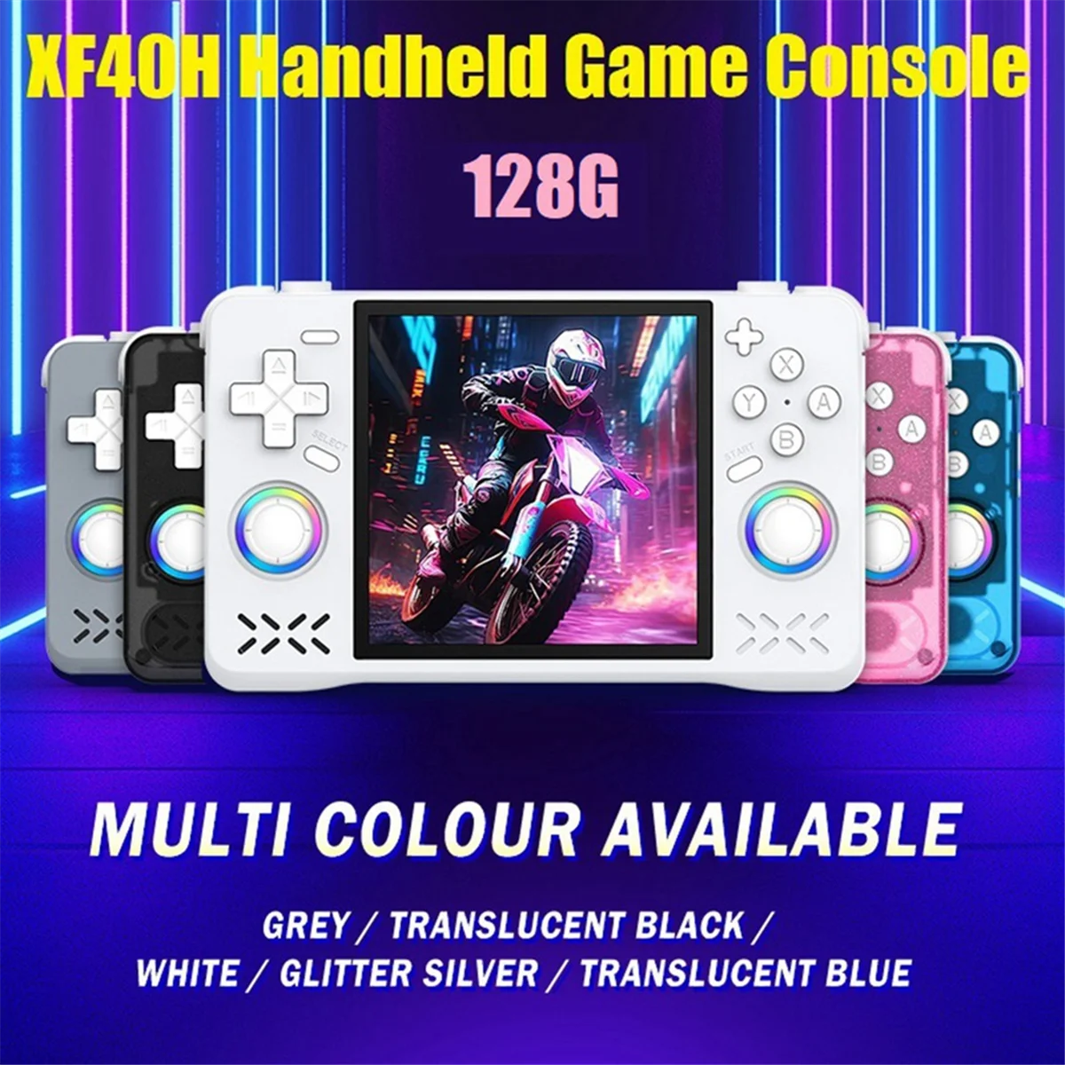 جديد 3C-XF40H ريترو وحدة تحكم بجهاز لعب محمول 128G 4.0In IPS شاشة لينكس دعم واي فاي RGB عصا تحكم ثلاثية الأبعاد المحمولة جيب لعبة لاعب C