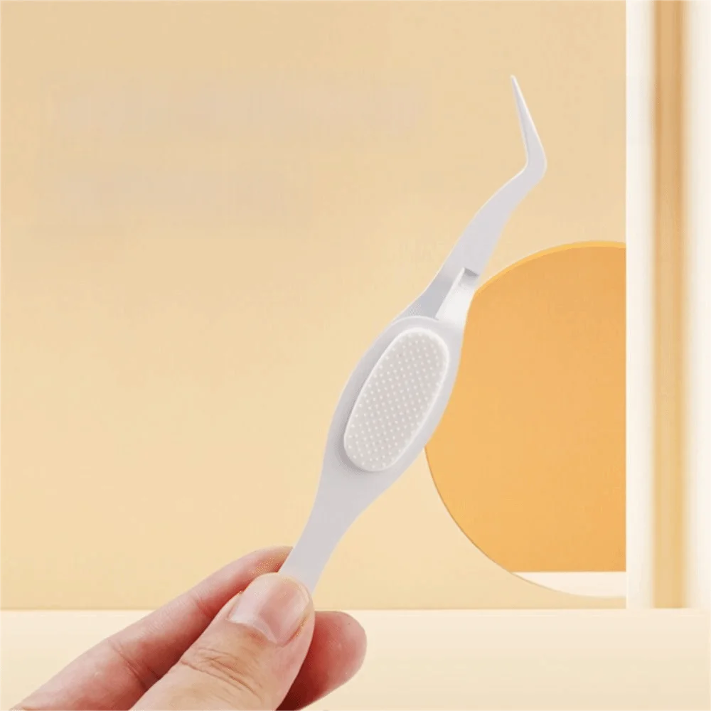 X-Shaped Reverse Tweezers Anti-Slip Handle Curved Tips Precision Clip Self-Clamping Structure Durable Metal Anti-Slip Tweezers