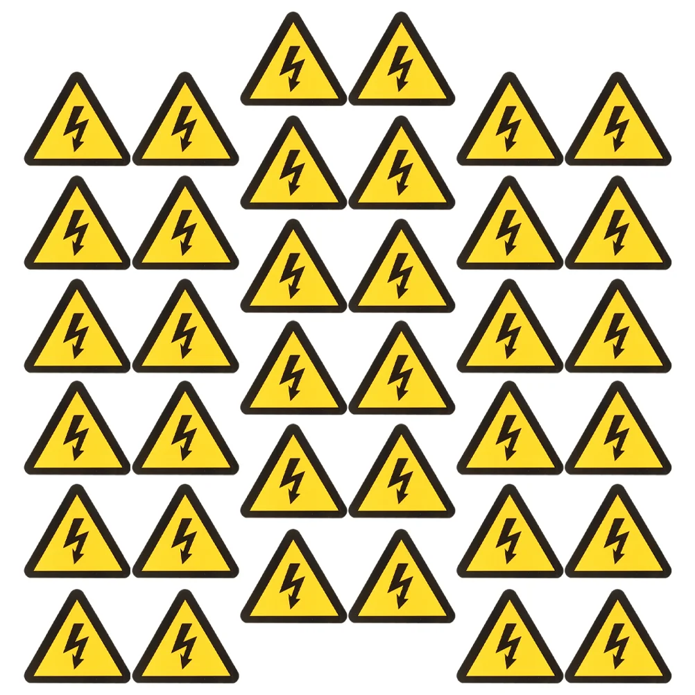 

25pcs Anti electric Shock Warning Stickers Yellow Triangle 100x100mm High Voltage Safety Signs Industrial