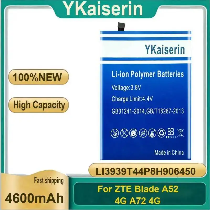 

Rapid Charging 4600Mah LI3939T44P8H906450 For Zte Blade A52 4G A72 Hardwearing Mobile Phone Battery