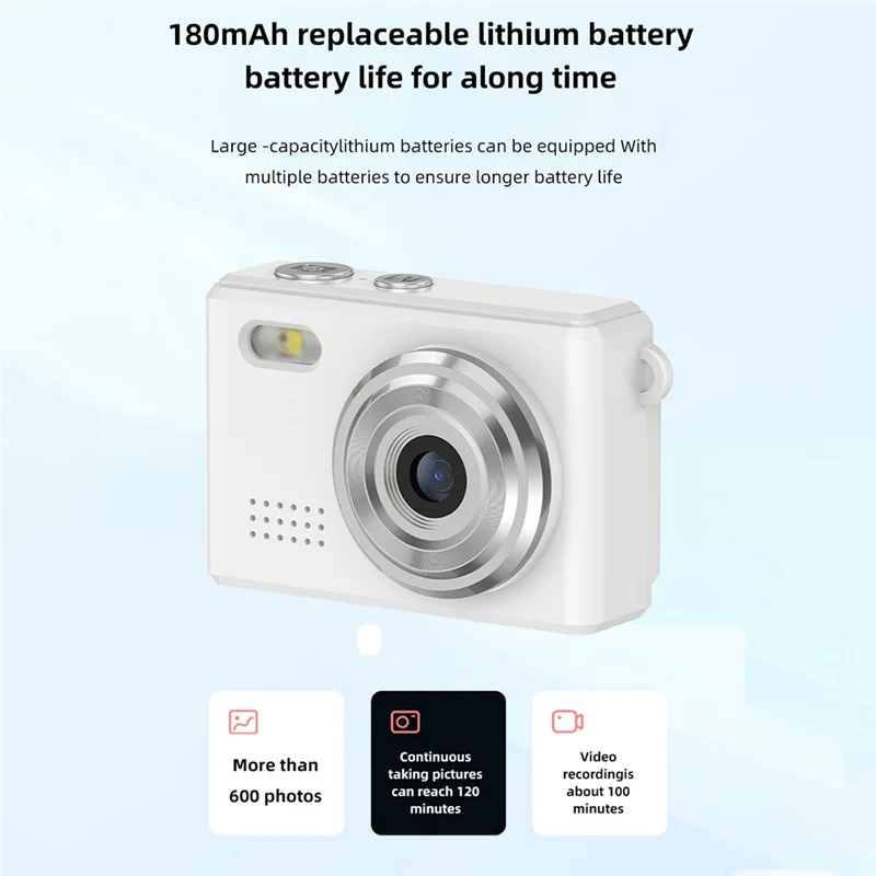 Qy-Keychain 1080P كاميرا رقمية صغيرة 0.96 بوصة كاميرا فيديو CCD محمولة للطلاب أثناء السفر وتسجيل الدراسة باللون الأبيض #5