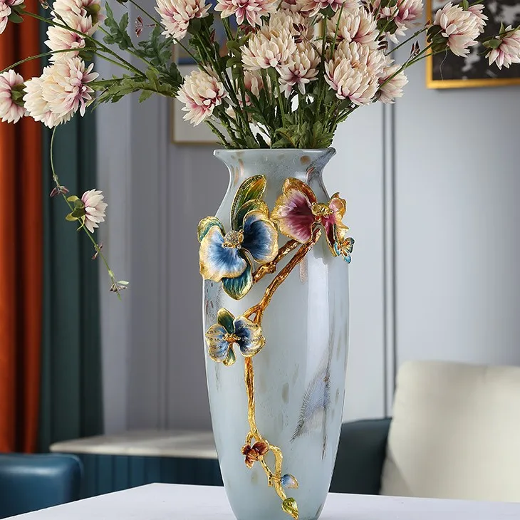 enamel vase ornament, living room dining table creative simple  modern entrance flower arrangement vase two pieces start