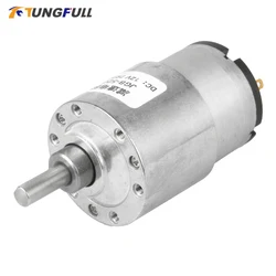 6V/12V/24V DC Gear Motor High Torque 37mm All Metal Gear Box 7RPM-960RPM Gearmotor Eccentric Shaft Geared Motor JGB37-520