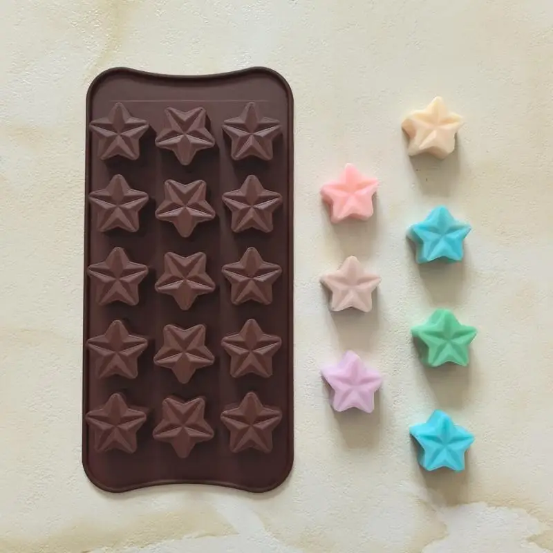 New 1PC Five-Pointed Star Silicone Chocolate Mold Creative Jelly Christmas Candy DIY Home Baking Mold