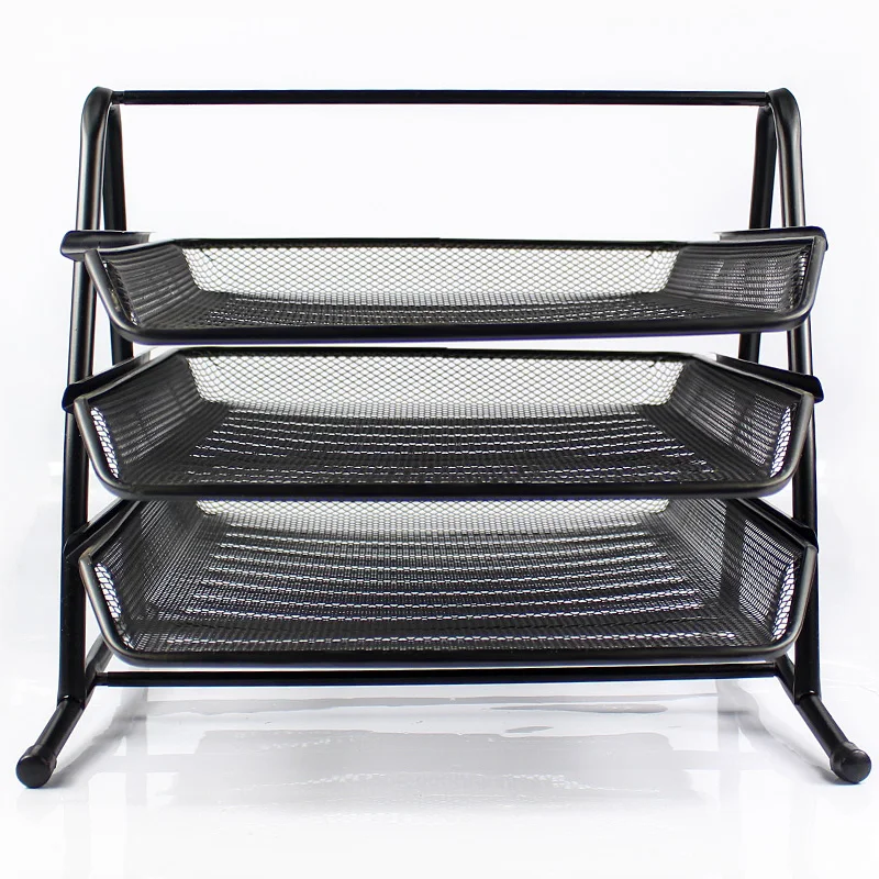 Office Filing Trays Holder A4 Document Letter Paper Wire Mesh Storage Organiser Desk Document File Organizer Tray Tabletop