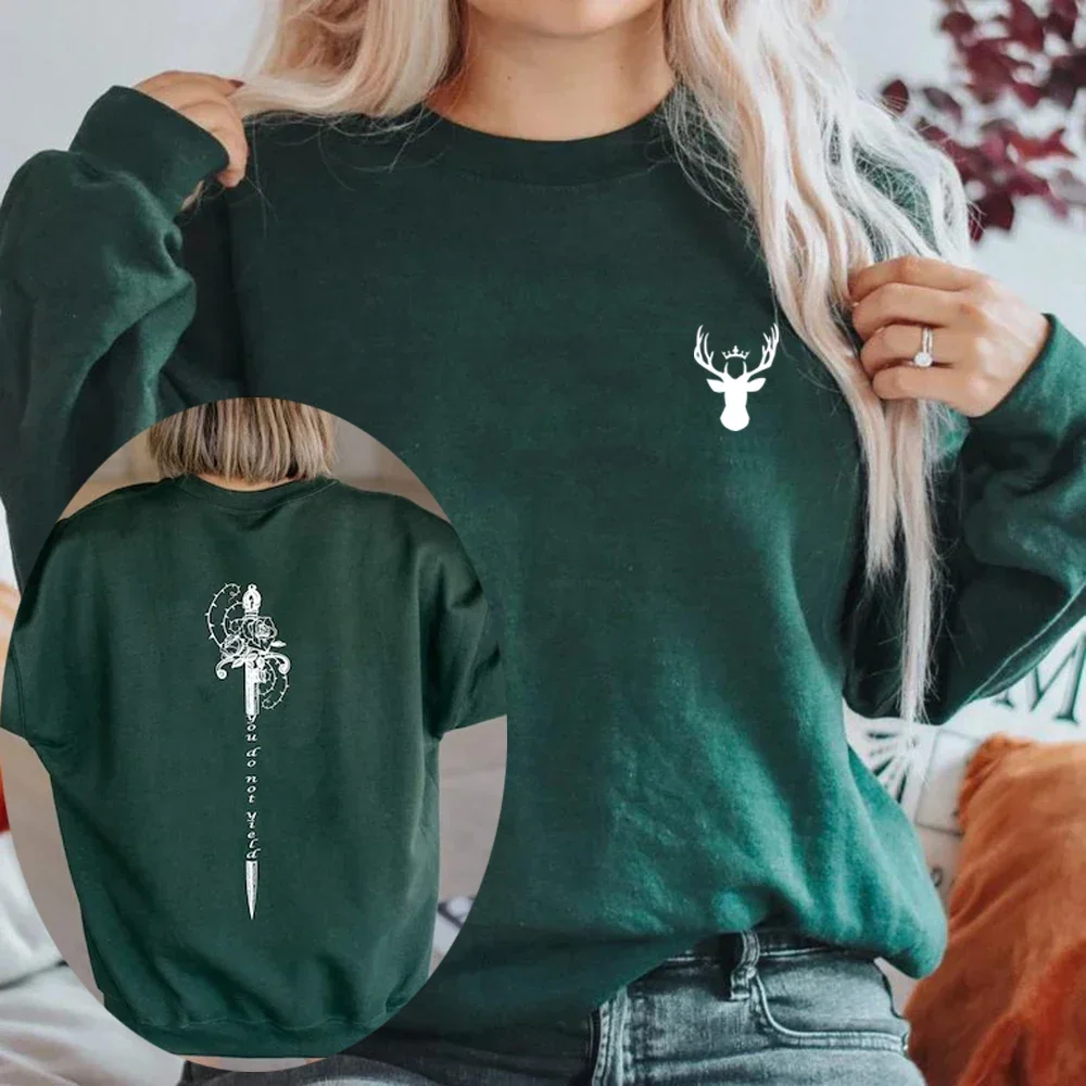 Sie geben nicht Sweatshirt zwei Seiten Akotar Pullover Thron aus Glas Sweatshirt ein Hof von Dornen und Rosen Hoodie SJM Pullover