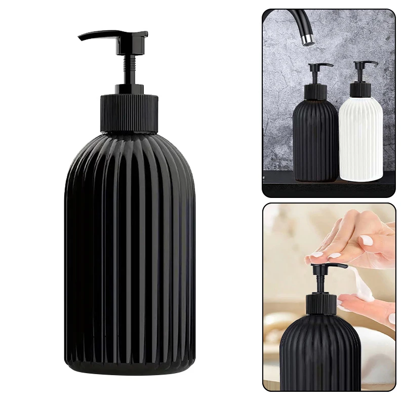 1/2pcs 500ML Line Bottle Lotion Sub Bottles Portable Plastic Lotion Bottle Shower Gel Empty Container Bathroom Accessories