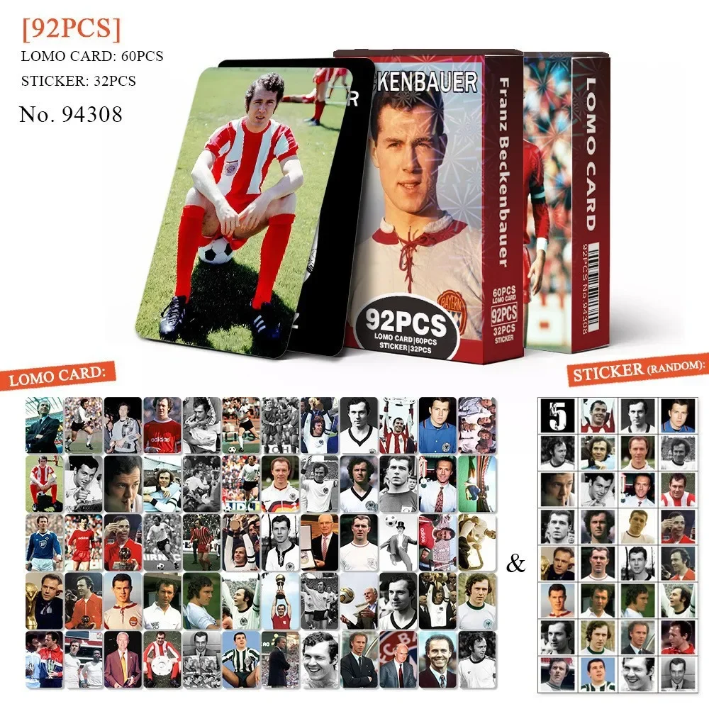 Beckenbauer 92Pcs Polaroid Cards Football Star LOMO Cards Greeting Cards KPOP Merch Collectible Gift Set Trading Boxed Fan - view 2