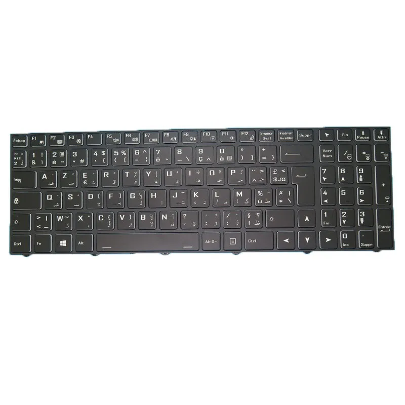 Laptop No Backlit Keyboard For CLEVO N150CU N960KP NH50DB NH55DB NH57DB NH58DBQ NH70RA NH77DBQ Arabic French ARFR Black Frame