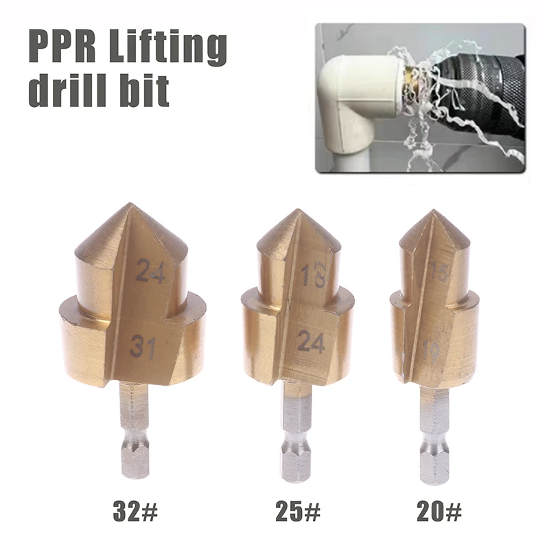 PPR Lifting Stepped Drill Bit Hexagon Shank Water Pipe Connection Tool 20/25/32mm Full Open Process