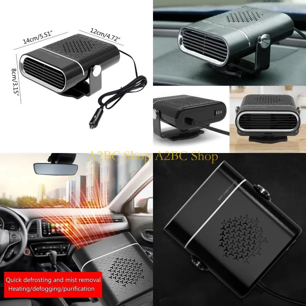 A2BC 12/24V Car Electric Heater Practical Defogger Defroster Device Fast Heating Fan