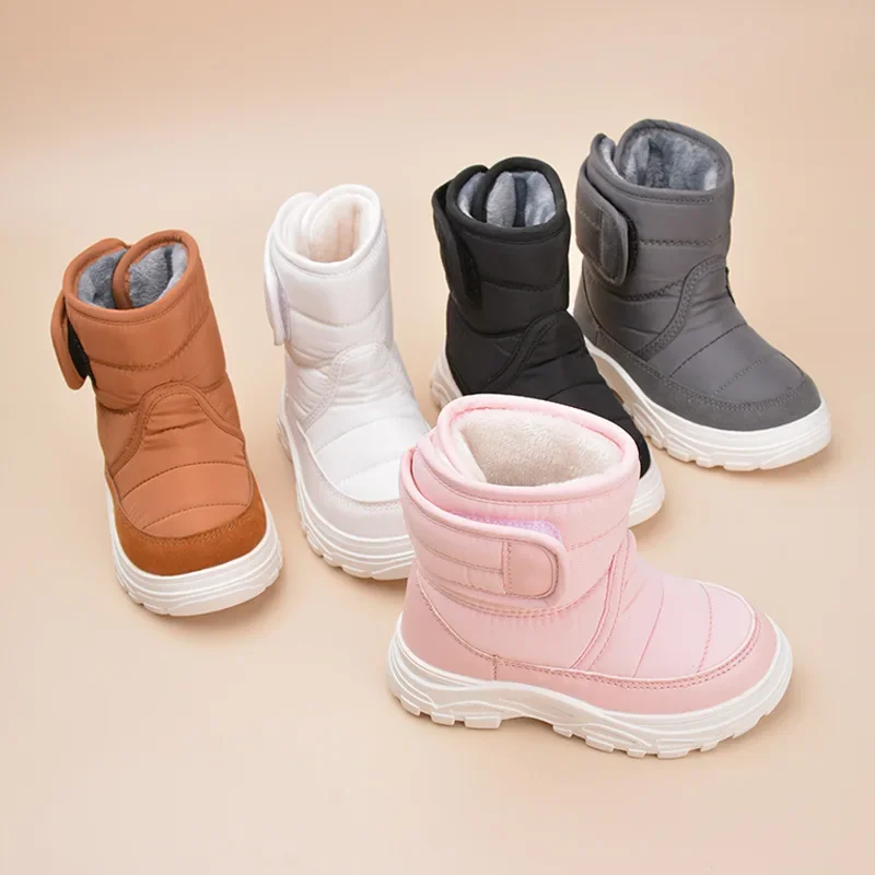 Hot Selling Kids Snow Boot Winter New Warm Girl Boot with Plush Cotton Shoe Soft Sole Girls' Shoes Winter Baby Boys Cotton Boots