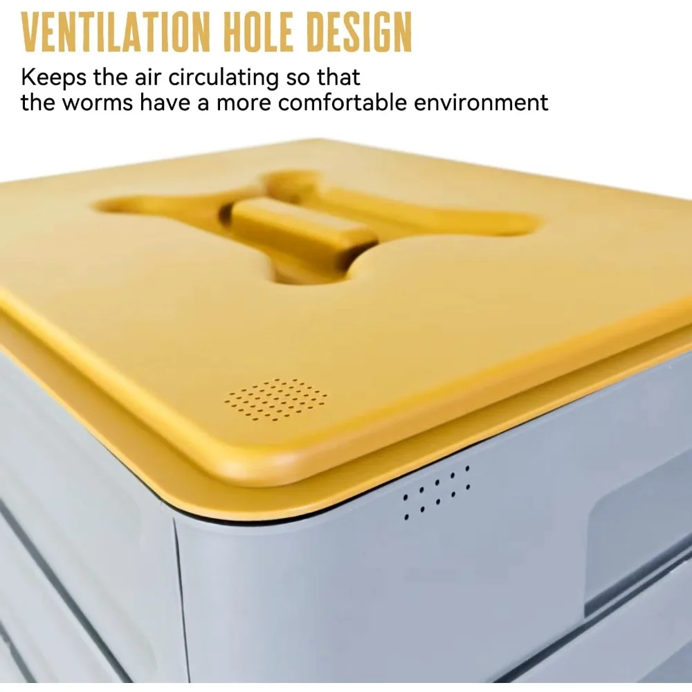 

5-Tray Worm Composter,100L Worm Compost Bin for Vermicomposting Starter, Indoor & Outdoor Worm Farm Composting Bin