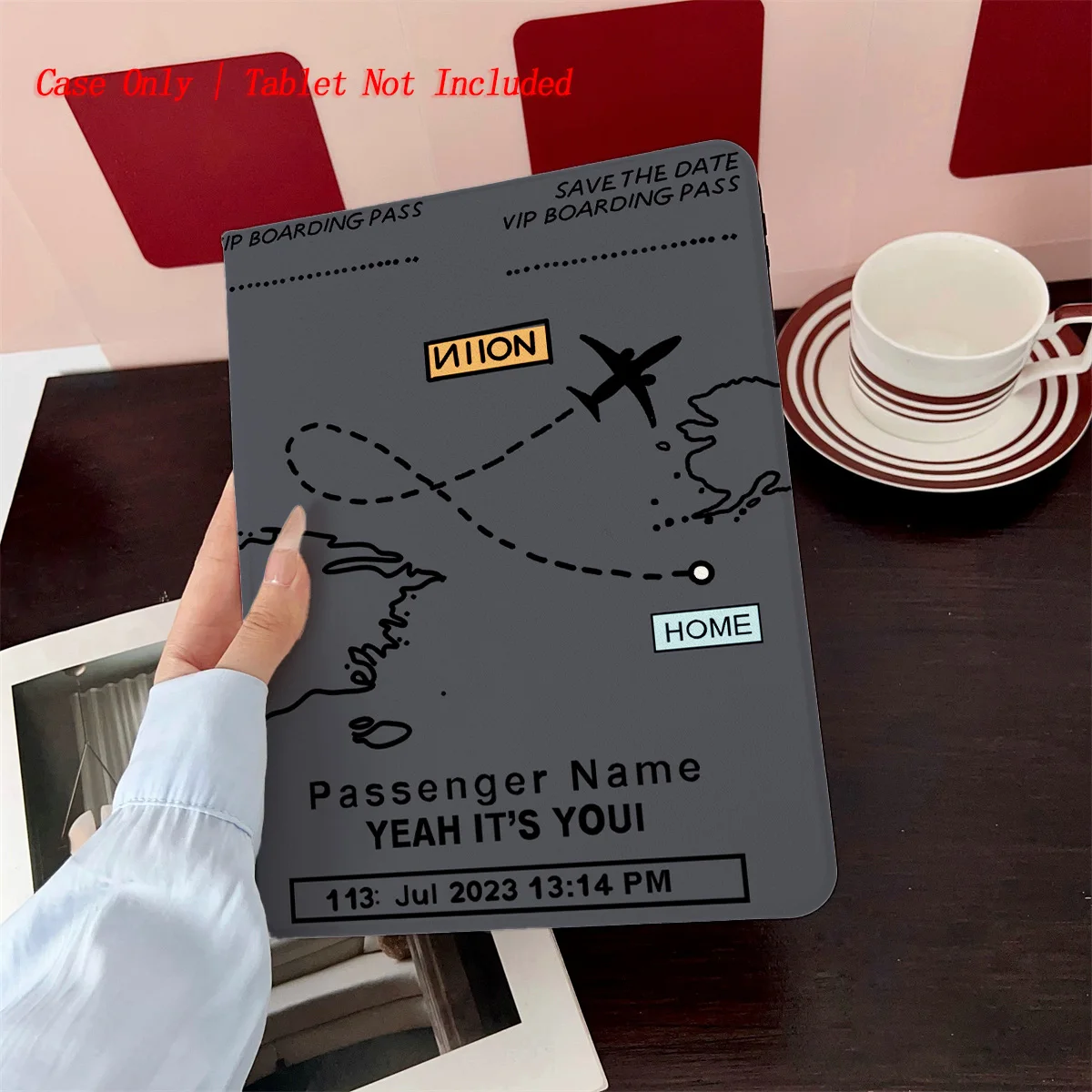 

Minimalist Gray Base + Tiny Black Aircraft iPad Case for Air 4/5/6 10.9 3rd Gen 9.7 Anti-Scratch Protective Cover