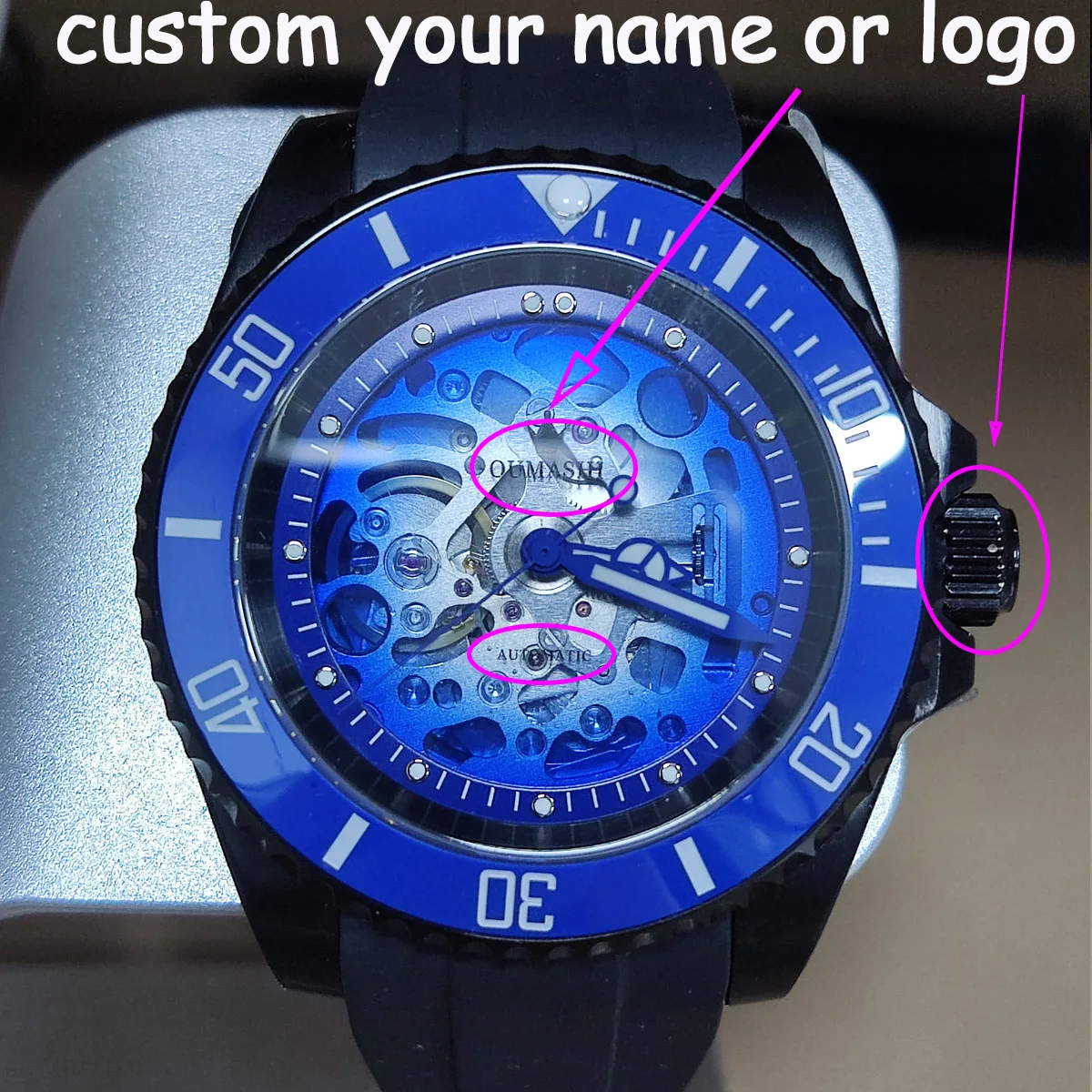 

New Luxury Men Mechanical Wristwatch Stainless Steel Watch Top Brand nh35 case nh70/nh35 movement Sapphire Glass Men Watch 7