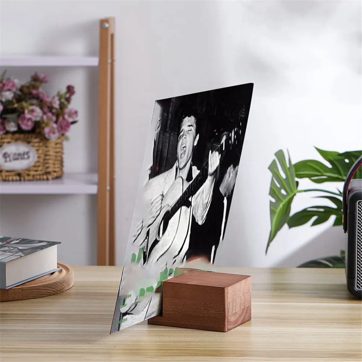 ที่วางแผ่นเสียงไวนิลขาตั้งจอแสดงผล - โต๊ะตอนนี้เล่นที่ใส่ปกอัลบั้ม - Now Spinning Record Rack, L