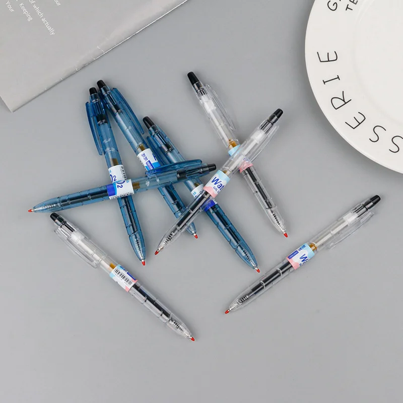 Simple And Transparent Press Neutral Pen 0.5mm Spring Head Office Students With Neutral Pen Signature Pen