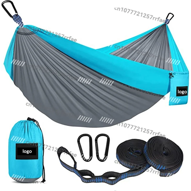 

Hammock Camping Accessories Folding Single Double Hanging Lightweight Nylon Outdoor Hammock with Carry Bag