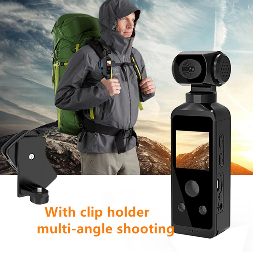 4K Ultra HD Pocket Camera Rotatable Vlog Wifi  Sports Cam Waterproof Case Helmet Travel Bicycle Driver Recorder