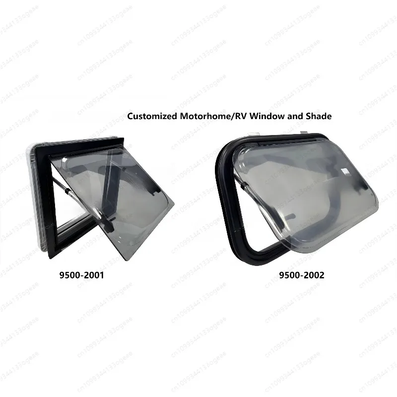 Hot Double Acrylic RV Windows Custom Dimensions with Insect Mesh and Blinds for RV applications with rounded corners