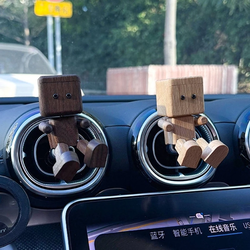 Hot Wobbly Woody Auto-Lufterfrischer aus massivem Holz, bewegliche Figur, Auto-Innendekoration, Desktop-Ornament, ideales Geschenk für Freunde