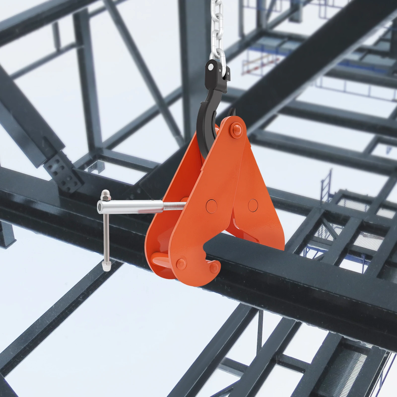 الكربون الصلب رفع المشبك 6613.87LBS قوة الشد 3.15-12.6IN فتح المغزل الأخدود لمستودع موقع البناء