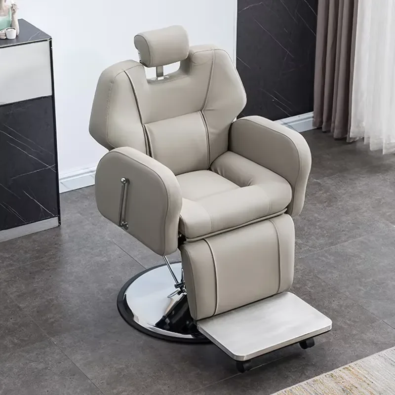 Premium Hydraulic Barber Chair Reclining Stainless Steel Base High Density Foam Beauty Shop Professional Equipment