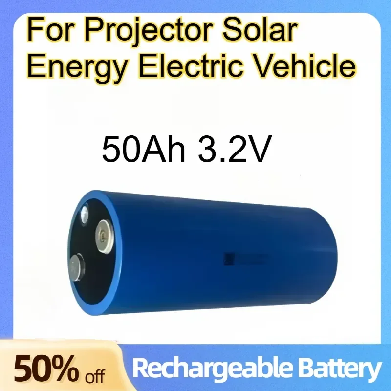60145 Cylindrical Lithium Iron Phosphate Battery 50Ah 3.2V for Projector Solar Energy Electric Vehicle Rechargeable Battery