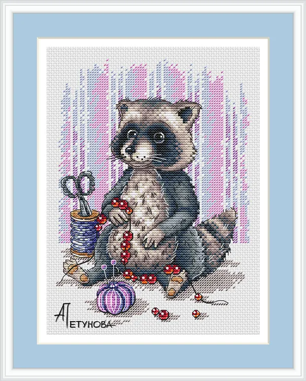 

handmade raccoon 24-30 Embroidery,DIY 14CT Unprinted Arts Cross stitch kits Set Cross-Stitching Home Decor