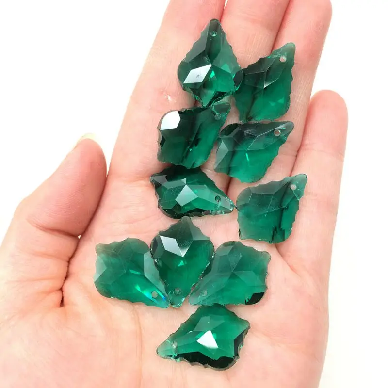 Großhandel 10 Stück Mehrfarbige Doppelseitige Kristallglas Ahornblatt Lose Abstandsperlen DIY Ohrringe Halskette Anhänger Schmuck Geschenke – Detail 8