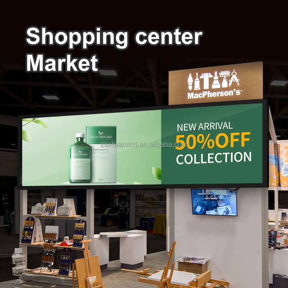 18.5 21.5 23.8 Supermarket Ultra Wide Strip Shelf Edge Advertising Digital Signage Monitor Type Stretched Bar Lcd Display Screen