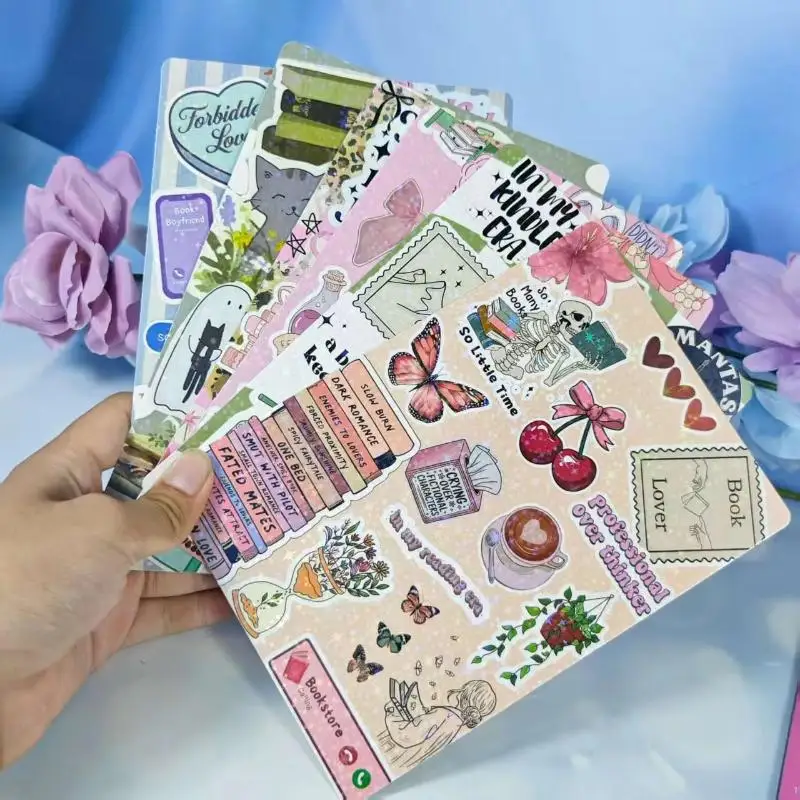 Cartoon Bow Decorative Insert Paper Cards For Transparent Reader Case Tablet Decor