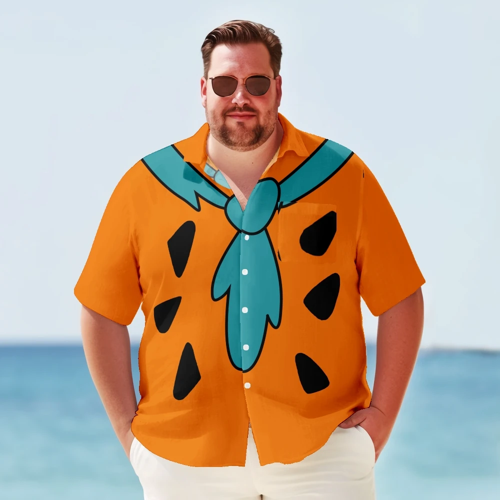 

Big & Tall Hawaiian Shirt For Men Vintage Nostalgic Movie Fun Summer Plus Size Short Sleeve Oversized Clothes Y2kStreetwear