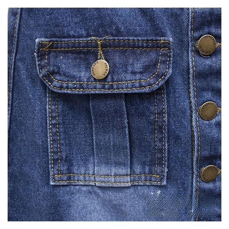 High Waist Slim Fit Midi Length Button Detail Denim Skirt Vintage Single Button Split a Line Skirt Spring New Sle