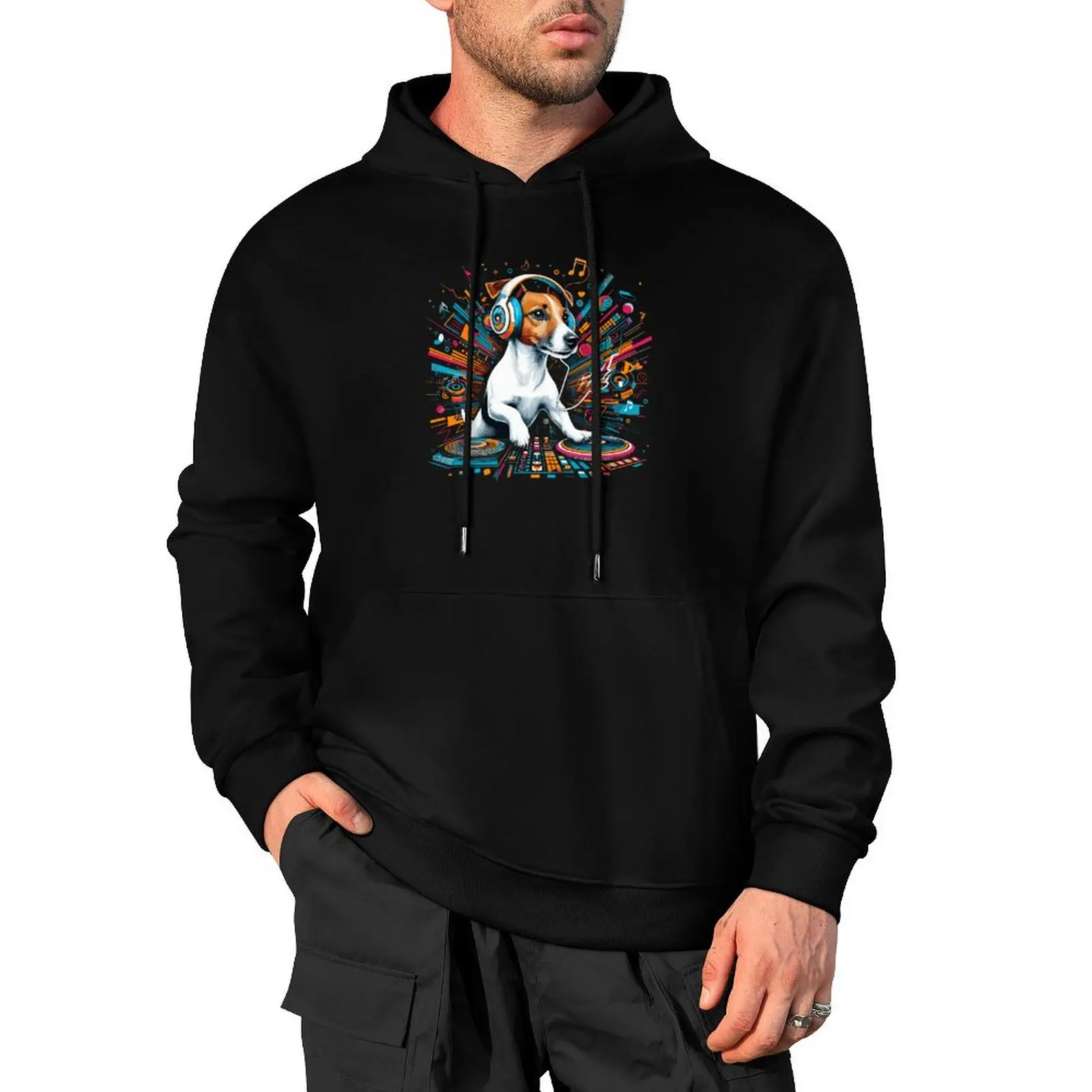 

Jack Russell Terrier DJ Music Gift Pullover Hoodie men's clothing mens designer clothes korean autumn clothes big size hoodie