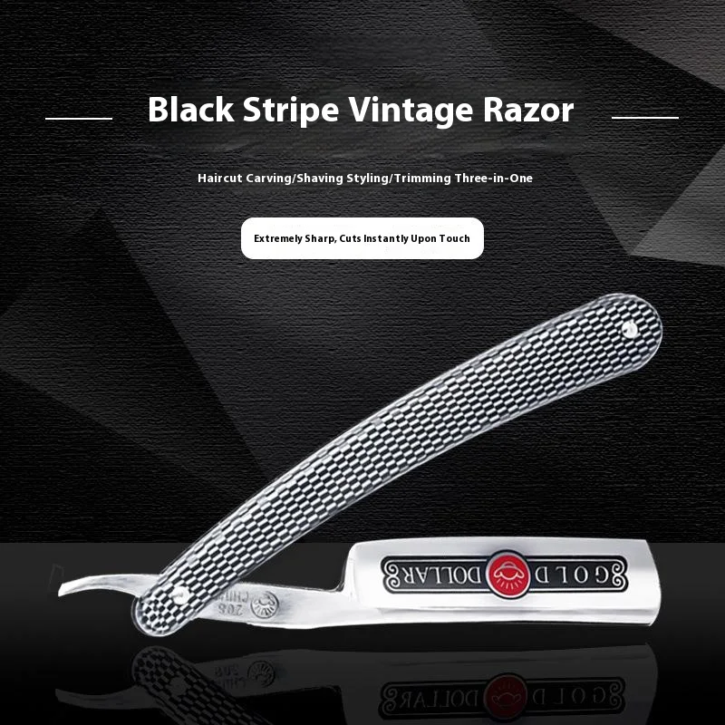 ماكينة حلاقة احترافية بحافة مستقيمة، ماكينة حلاقة آمنة مفتوحة، شفرة من الفولاذ المقاوم للصدأ لإعداد حلاقة اللحية للرجال #2