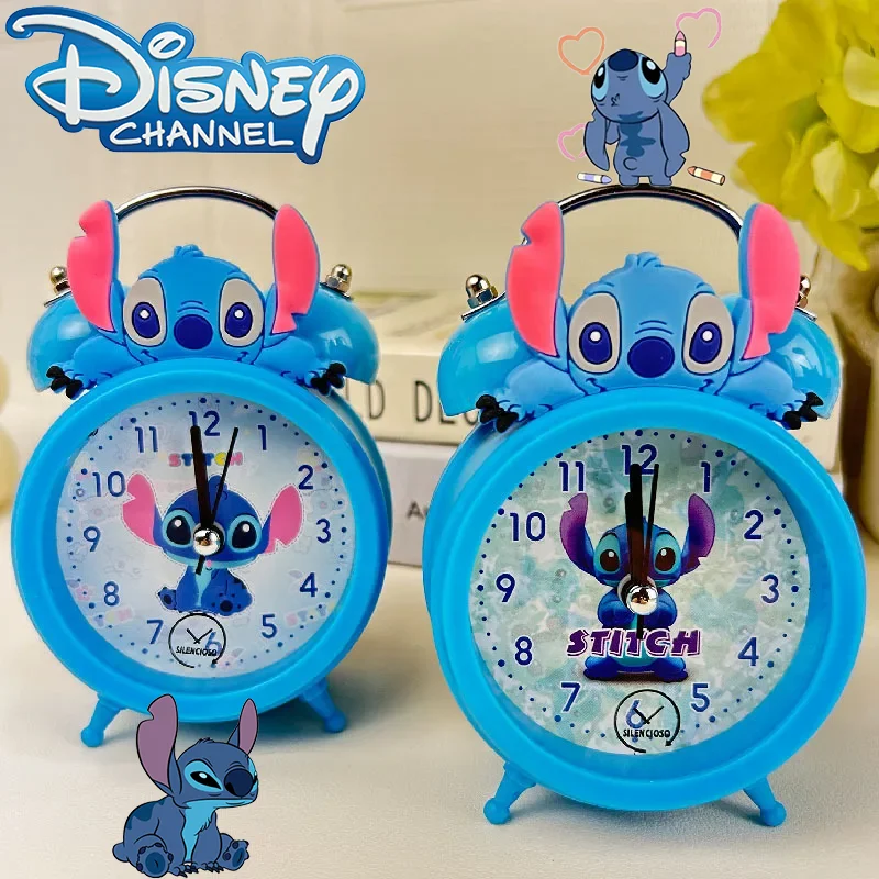 

Disney Stitch Alarm Clock for Children Anime Lilo & Stitch Silent Alarm Clock with Light Women Bedroom Decoration Desk Kids Gift