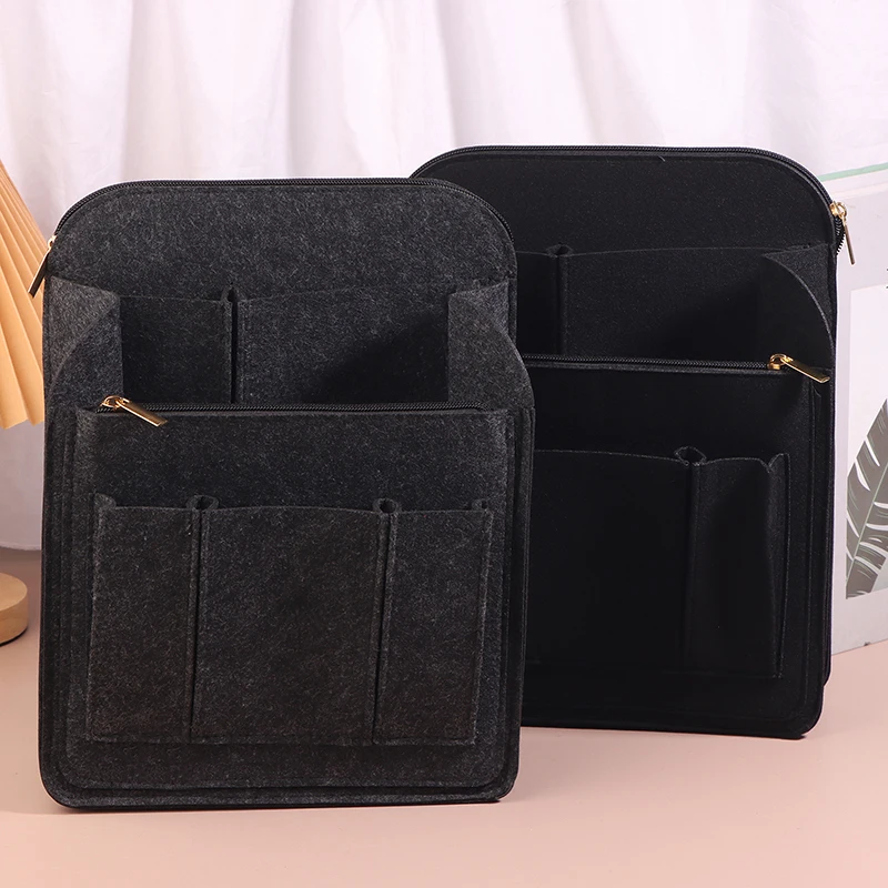 Traveling Backpack Insert Storage Bags Handbag Backpack Liner Make Up Organizer Bag Insert Women's Felt Toiletry Cosmetic Bag